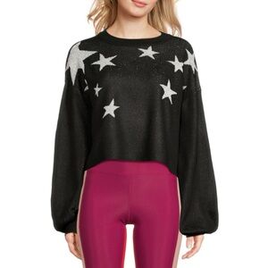 NWT Beach Riot Ava Silver Star crop Sweater